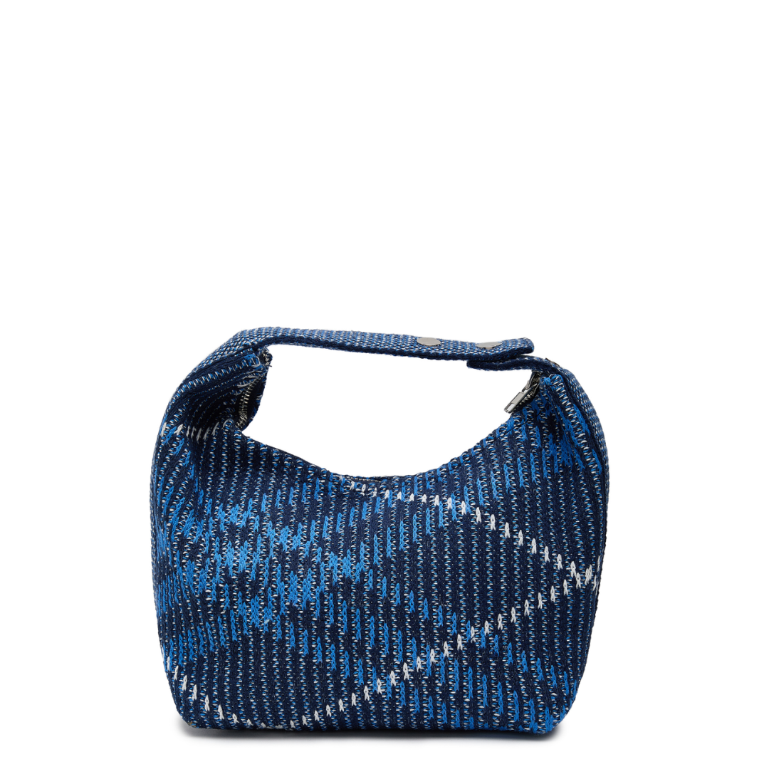 Grafton Plaid Sweater Knit Bag - Classic Navy