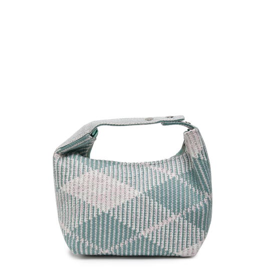 Grafton Plaid Sweater Knit Bag - Pink + Sage