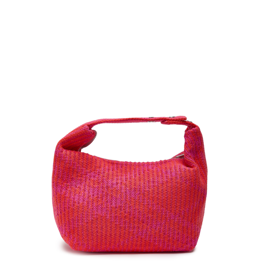 Grafton Plaid Sweater Knit Bag - Orange + Fuchsia