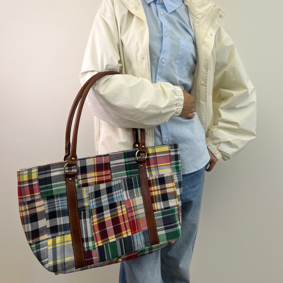 Madras Patchwork Tote - Nautical