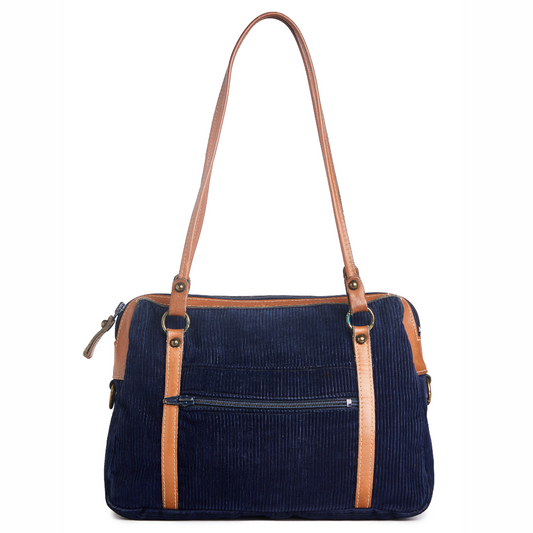 Vintage 1980s Navy Corduroy Satchel