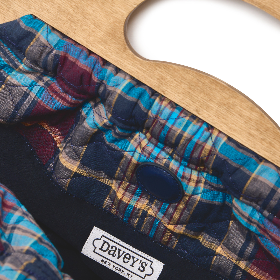 Quilted Bermuda Bag - Navy Madras Plaid