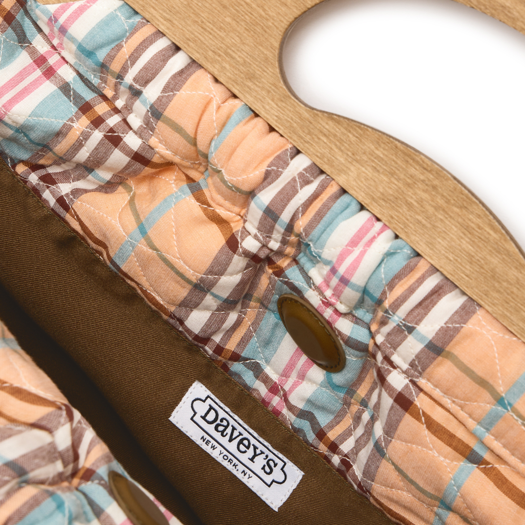Quilted Bermuda Bag - Tan Madras Plaid
