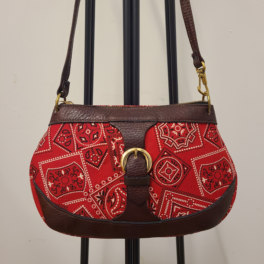 Vintage 1960s Red Bandana Shoulder Bag