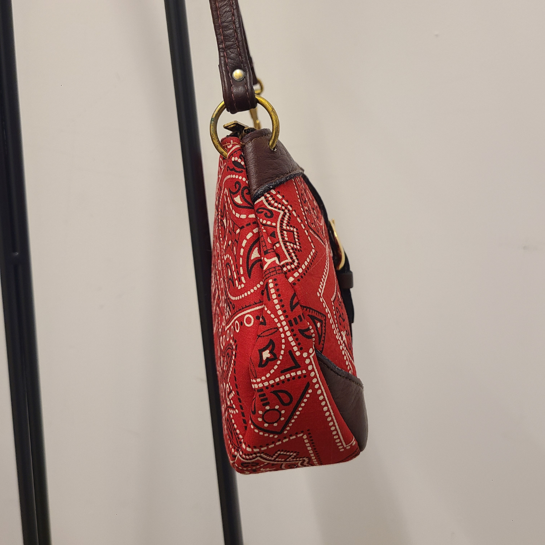 Vintage 1960s Red Bandana Shoulder Bag