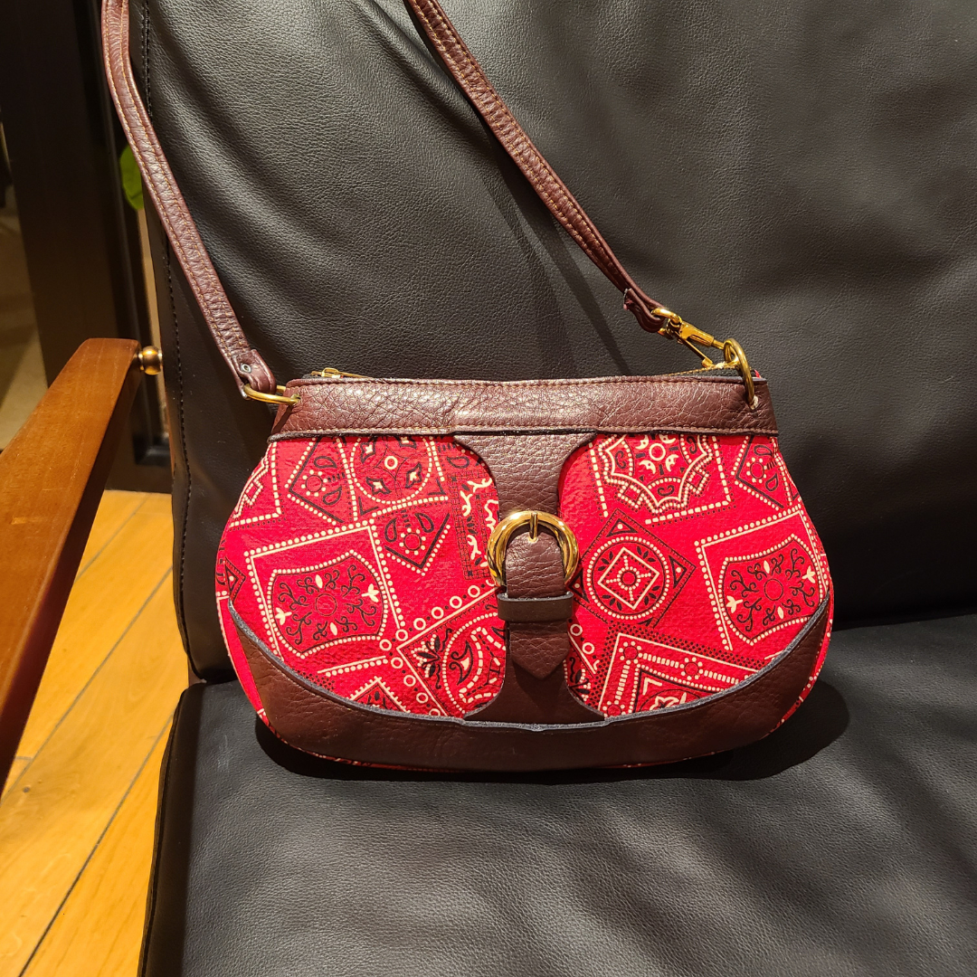 Vintage 1960s Red Bandana Shoulder Bag