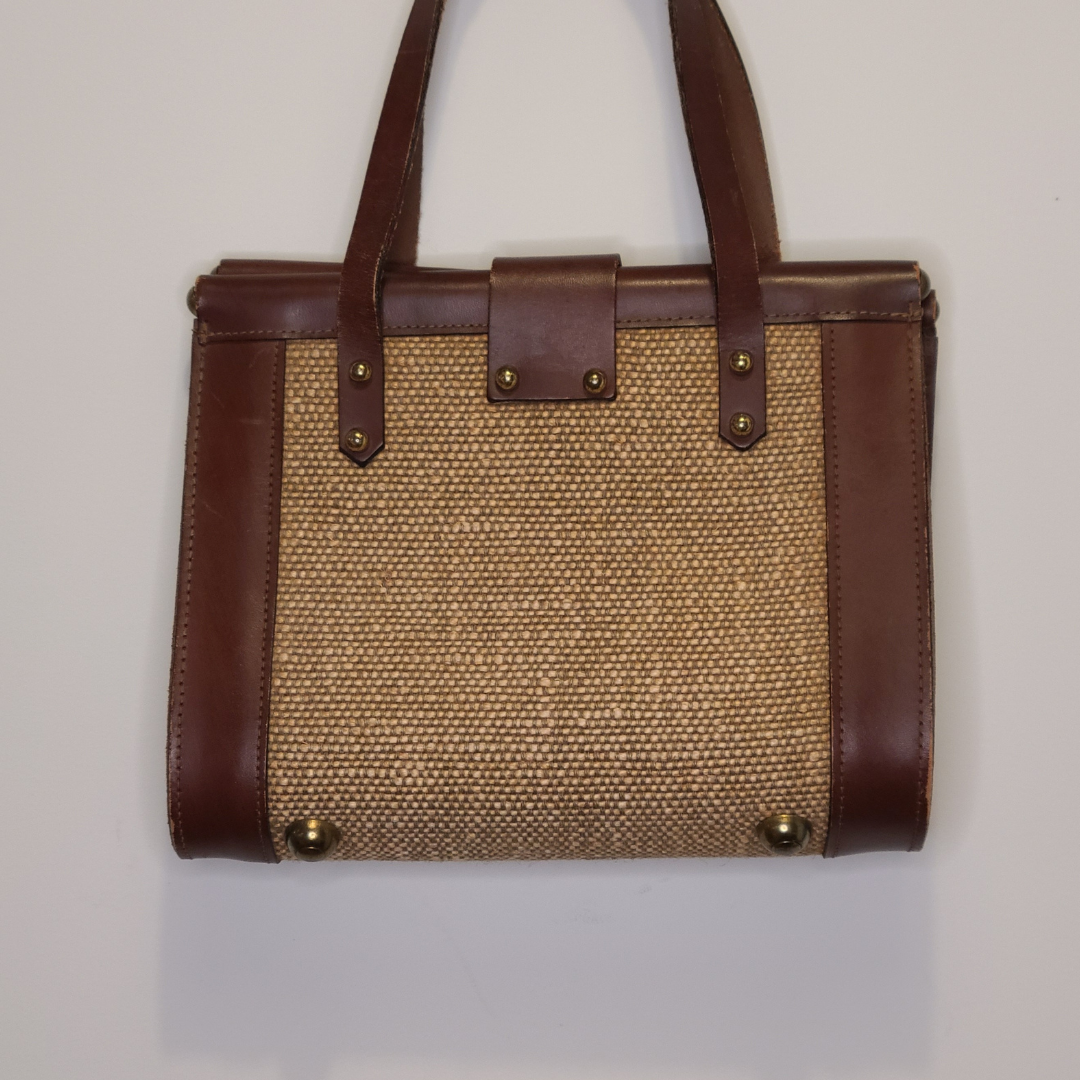 Vintage 1960s Straw Bag with Top Handles