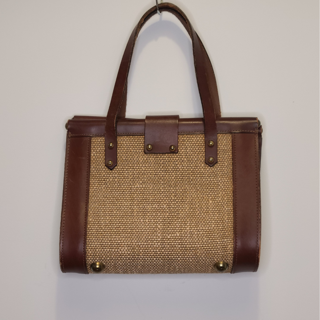 Vintage 1960s Straw Bag with Top Handles