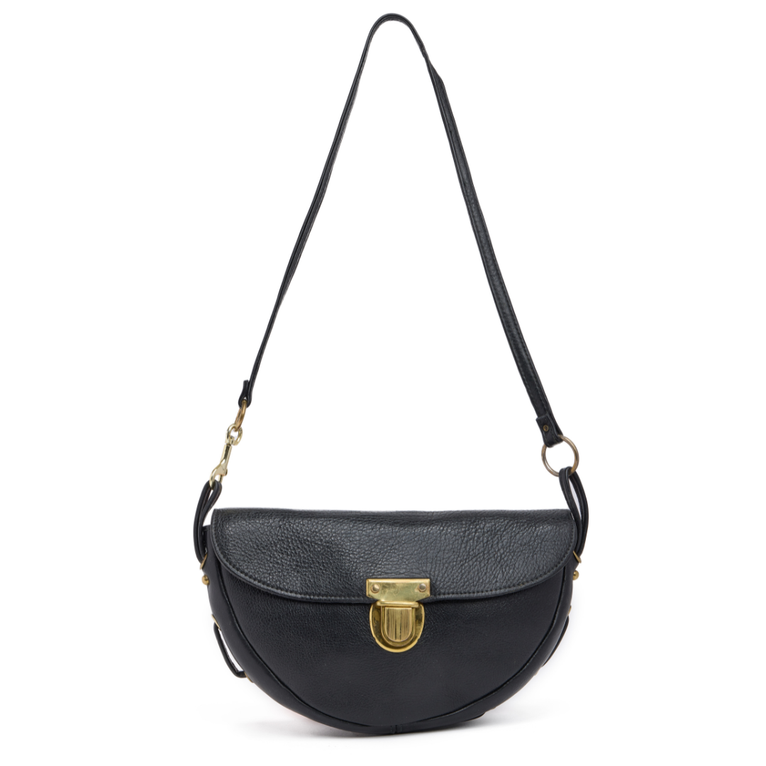 Vintage 1960s Black Leather Handbag