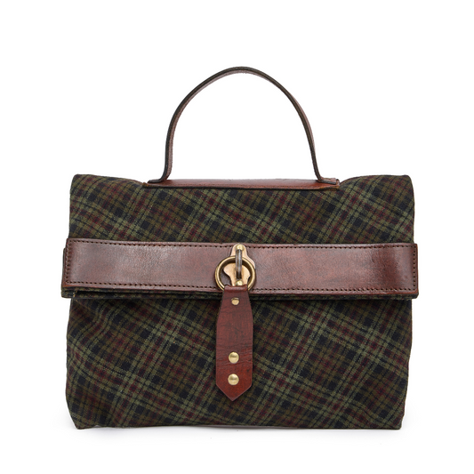 Vintage 1960s Wool Plaid Handbag