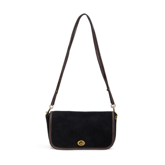 Vintage 1960s Brown Suede Shoulder Bag