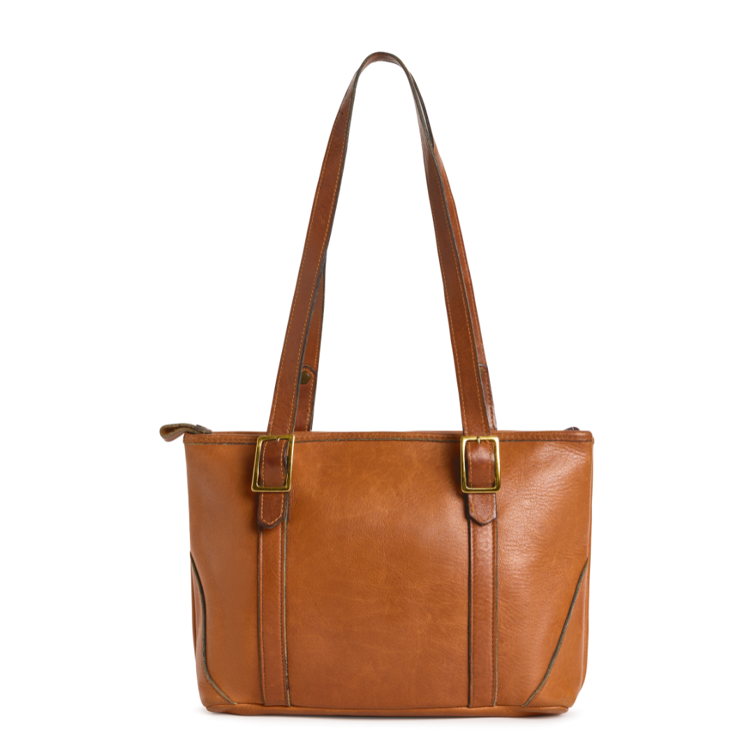 Vintage 1960s Brown Leather Shoulder Bag