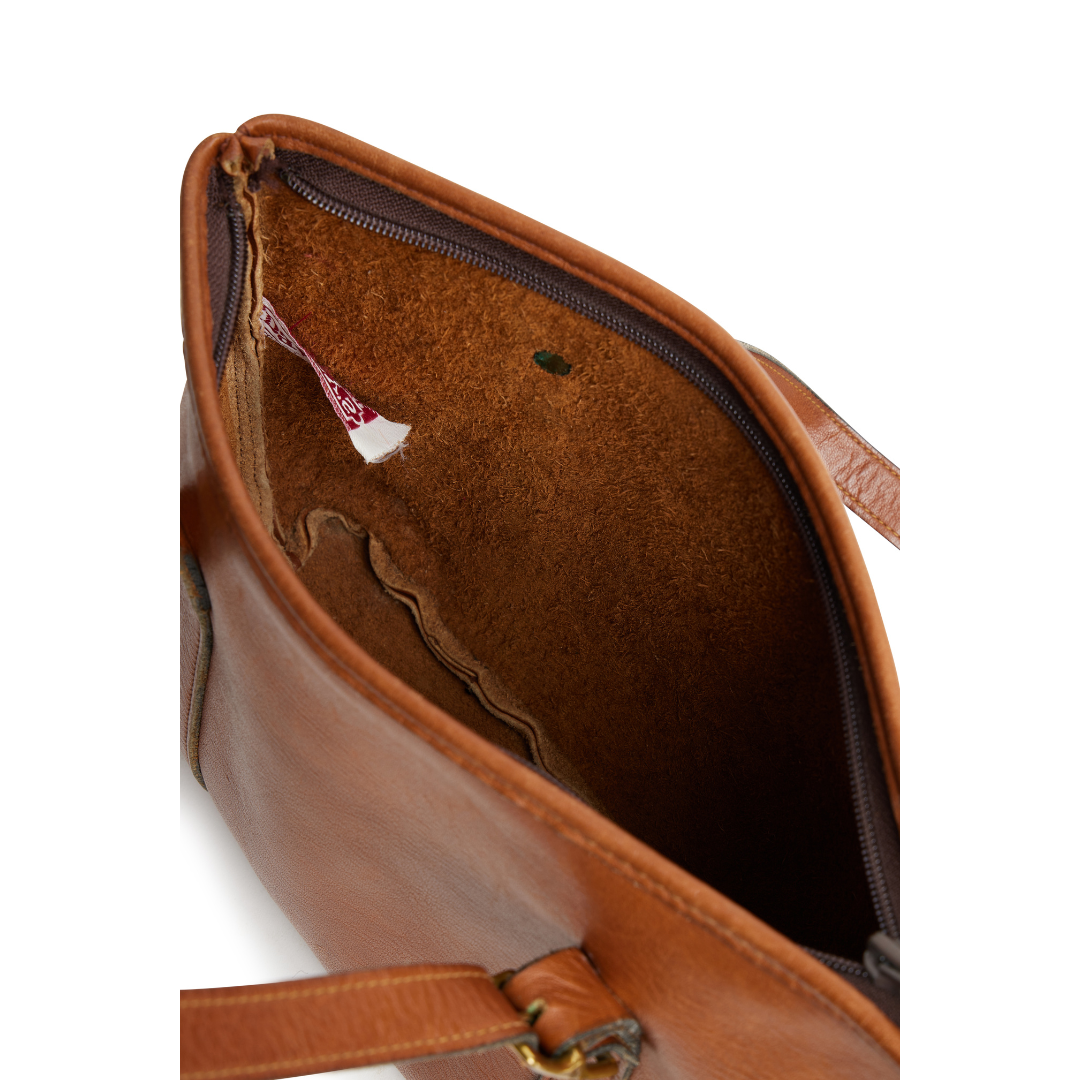 Vintage 1970s Brown Leather Shoulder Bag