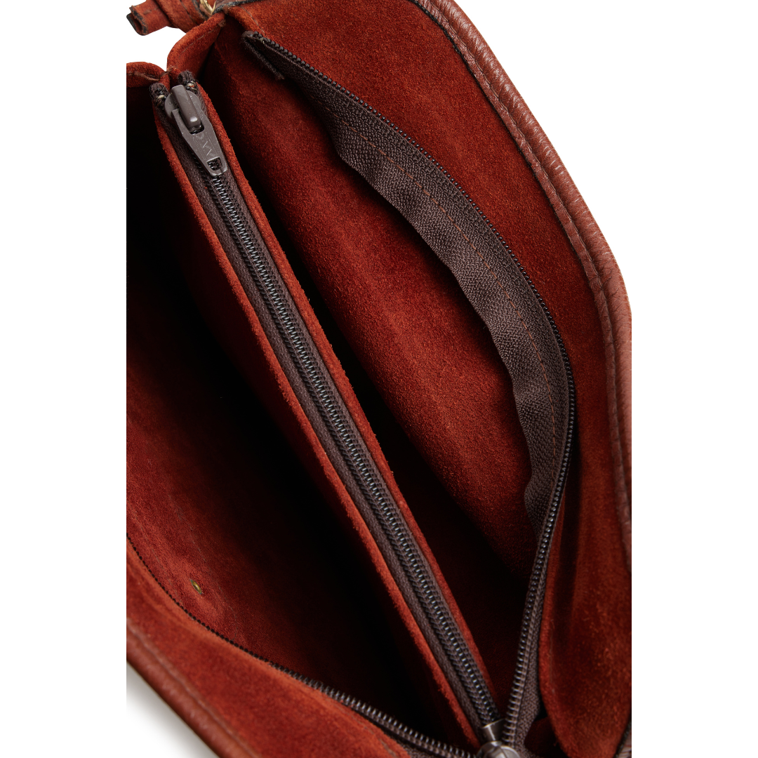 Vintage 1960s Rust Orange Suede Shoulder Bag