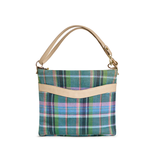 Vintage 1980s Madras Plaid Shoulder Bag