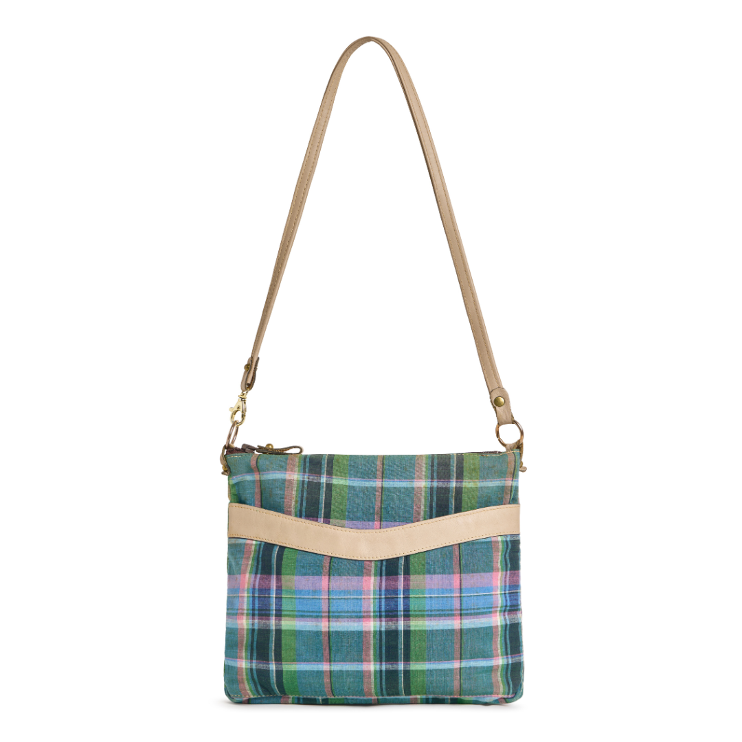 Vintage 1980s Madras Plaid Shoulder Bag