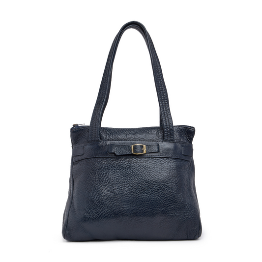 Vintage 1960s Navy Leather Belt Bag