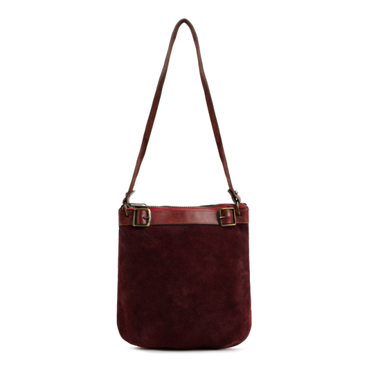 Vintage 1960s Burgundy Suede Belt Bag