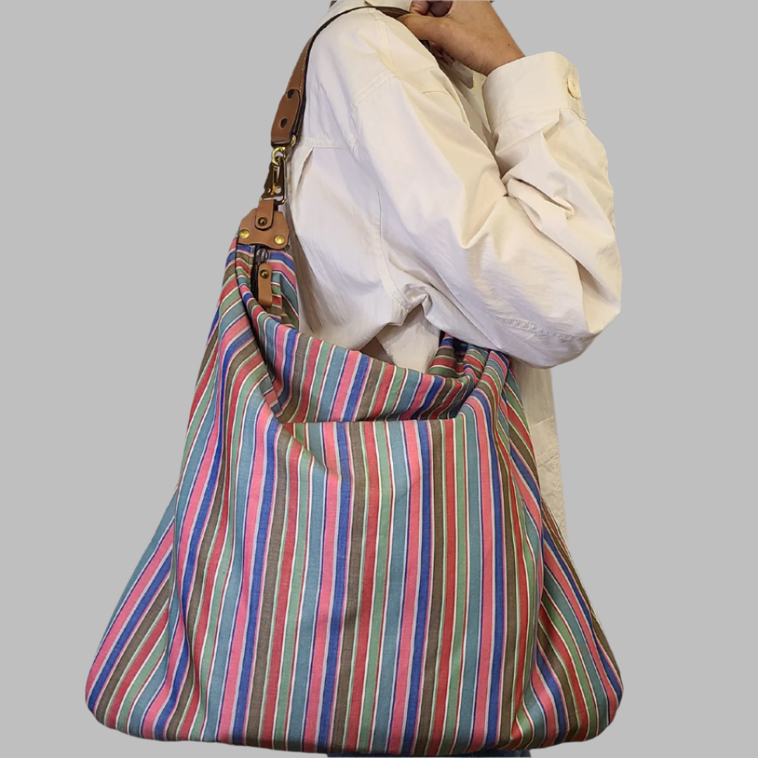 Vintage 1970s Yarn-Dye Stripe Hobo