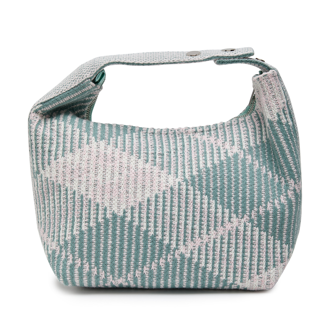 Grafton Plaid Sweater Knit Bag - Pink + Sage